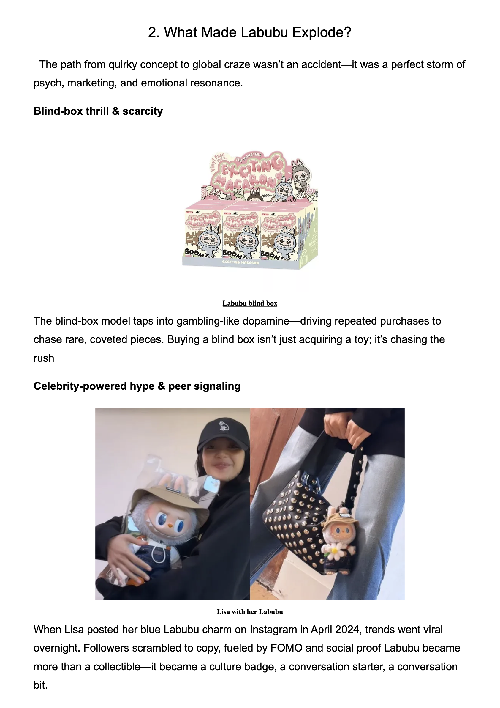 Blind box toy economy with Labubu driving emotional buying and celebrity influence