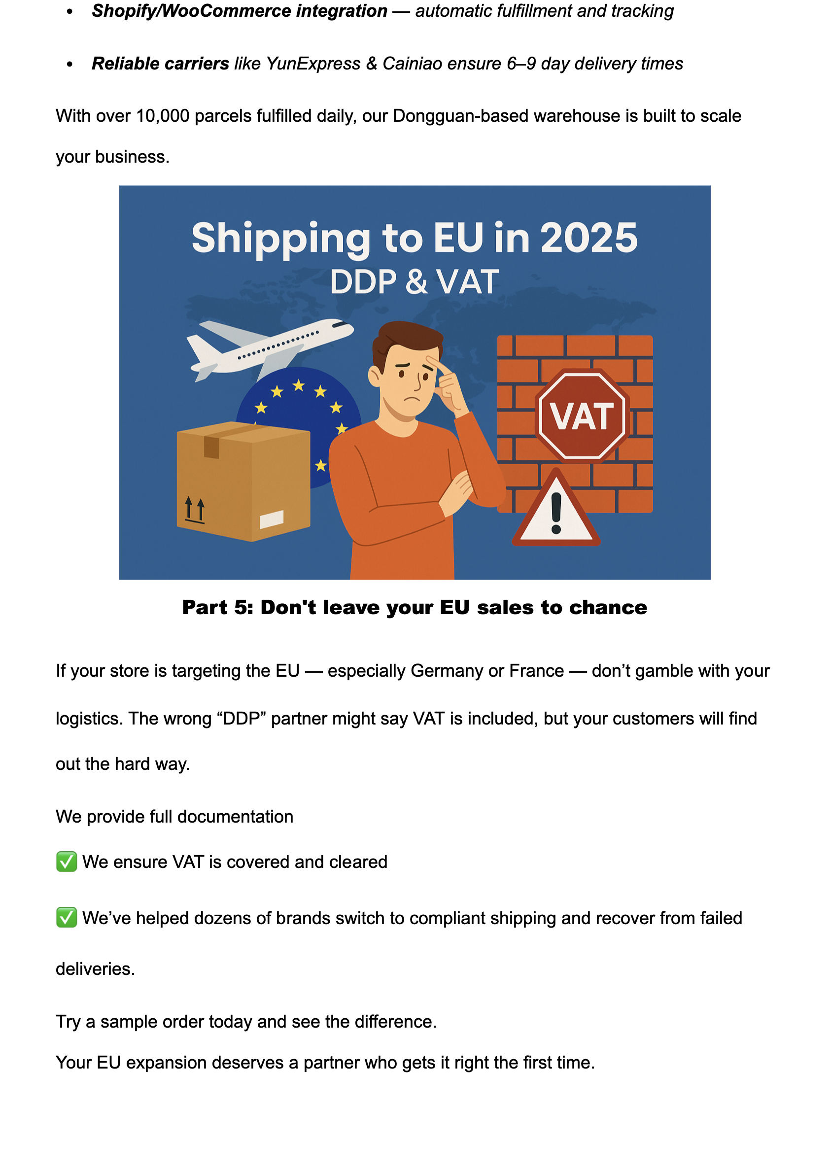 HQ Dropshipping one-stop service process